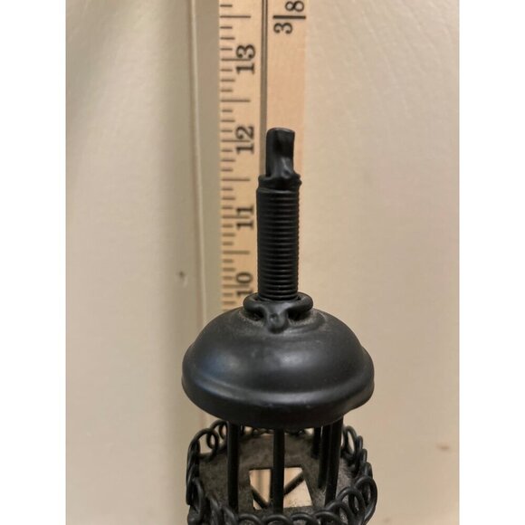 Miniature Eiffel Tower Wire Sculpture 12.25" Tall Black Metal Home Decor - Picture 2 of 4